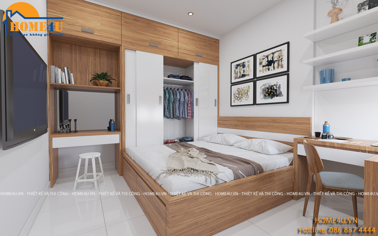 Mẫu thiết kế nội thất chung cư Home City hiện đại - NTCC2020