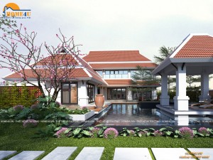 Mẫu thiết kế biệt thự vườn 2 tầng mái thái anh Bình - BT2051
