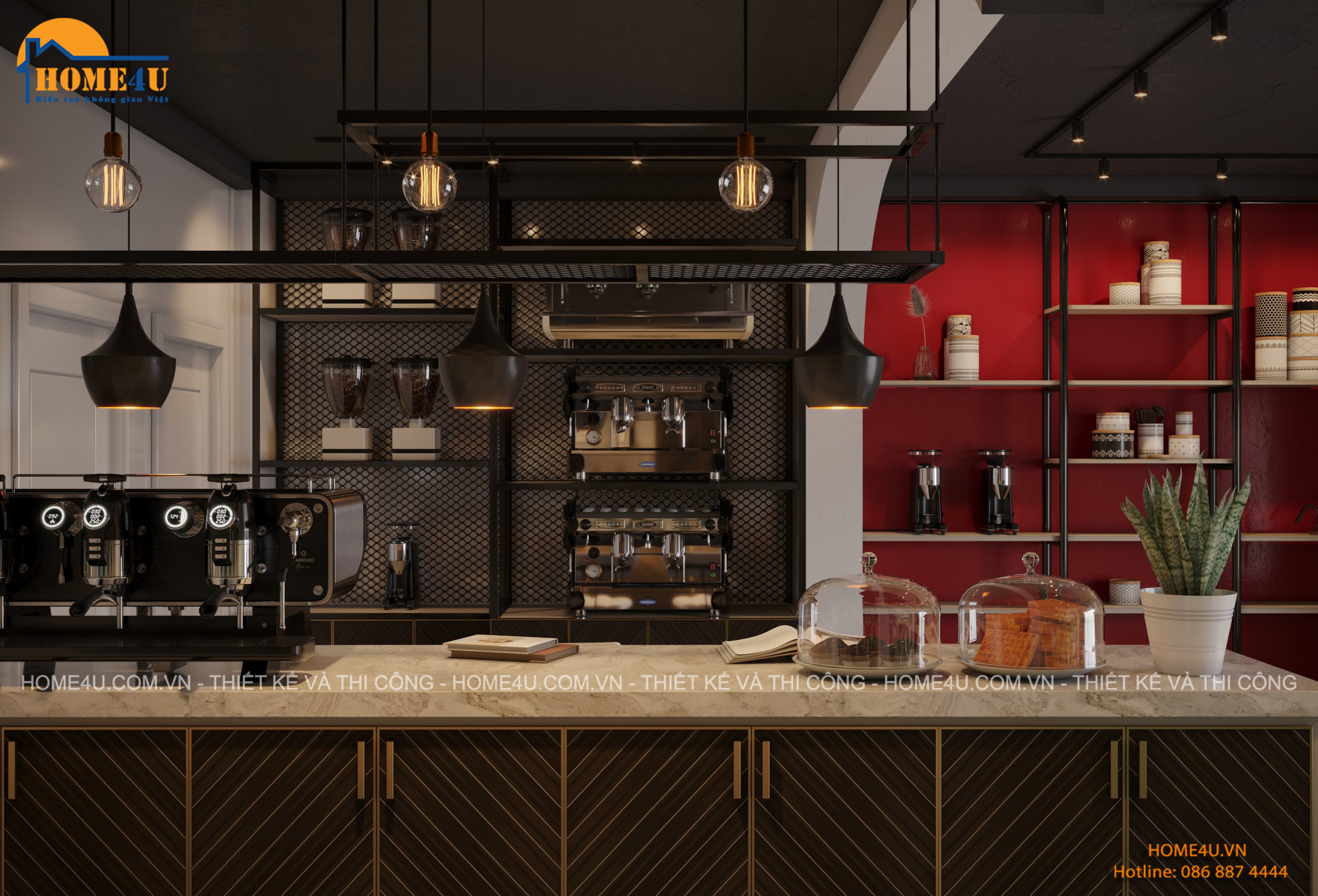 Thiết kế nội thất cửa hàng bán máy pha chế coffee tại Hà Đông - NTCH2003