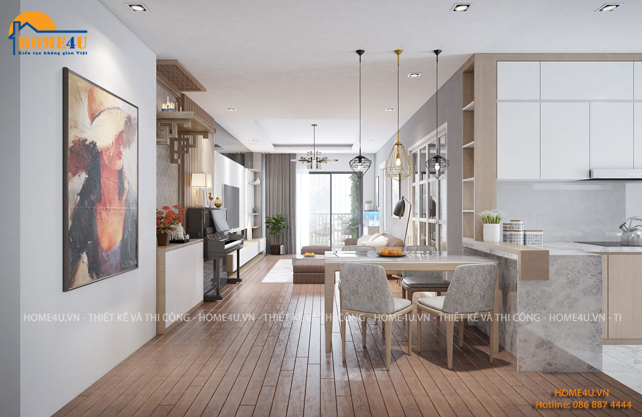 Mẫu thiết kế nội thất chung cư Green Bay hiện đại - NTCC2053